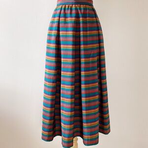 Vintage Claiborne Colorful Striped A-Line Skirt